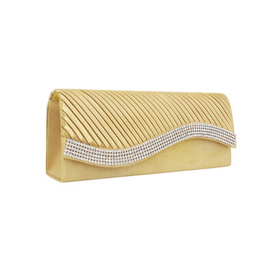 

Tailored Fashion Women Solid Ruched Embroidery Cocktail Party Bag Chain Phone Evening Bag