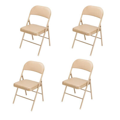 

4 PCS National Public Seating Steel Folding Chair wFabric Padded Seat&Back