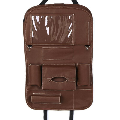 

Car Backseat Organizer PU Leather Auto Back Seat Cushion for Kids Coffee