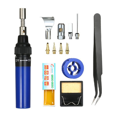 

13 in 1 13Pcs Soldering Iron Kit 26ml Full Electronics Set Pen Welding Tool Car Repairing Gas Soldering Self-igniting Torch Outdoo