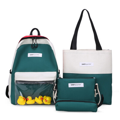 

Double shoulder bag female Korean version two shoulder back cute girl schoolbag junior high school student schoolbag four pieces s