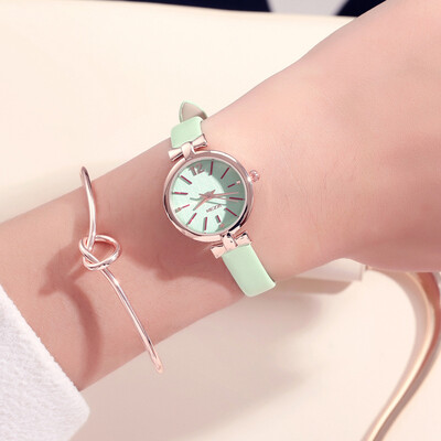 

Trend quartz belt watch simple small dial temperament bow student watch female