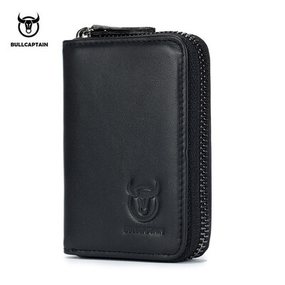 

BULLCAPTAIN 2018 male leather wallet Men Wallet Cowhide Coin Purse Slim Designer Brand Wallet gift for men birthday Card wallet