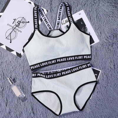 

Sexy Women Girls Bra Set Underpants Wide Shoulder Strap Wireless Underwear Women Bet Padded Sleepwear Sports Underwear Bra Brief