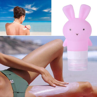 

75ml Cute Rabbit Empty Silicone Squeeze Bottle Lotion Bath Travel Container