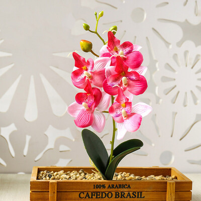 

Artificial Flower Phalaenopsis Floral Fake Potted Plant Bonsai Home Office Decor