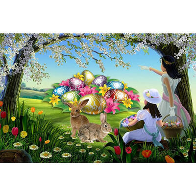 

5D DIY Full Drill Diamond Painting Rabbits Eggs Cross Stitch Embroidery Kit