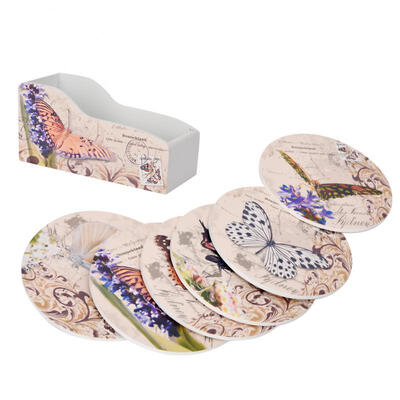 

Greensen 6pcs Cup Bowl Pad Mat Wood Cup Coaster Home Decorations with Storage Box