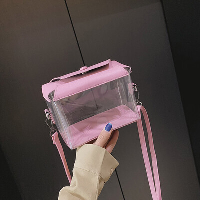 

Tailored Fashion Lady Personality Transparent Jelly Chain Shoulder Wild Messenger Bag