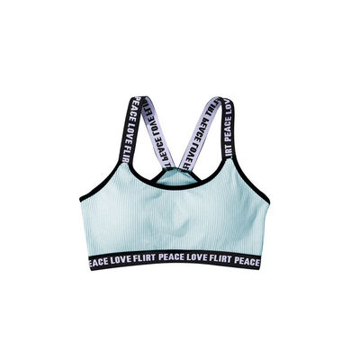 

Knitted Thread Letter Printing Wide Shoulder Sports Bra