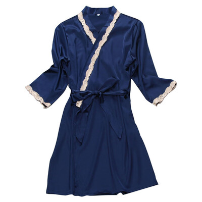 

Toponeto Women Sexy Satin Fashion Lace Pajamas Sleepwear Robe Long Sleeve Underwear