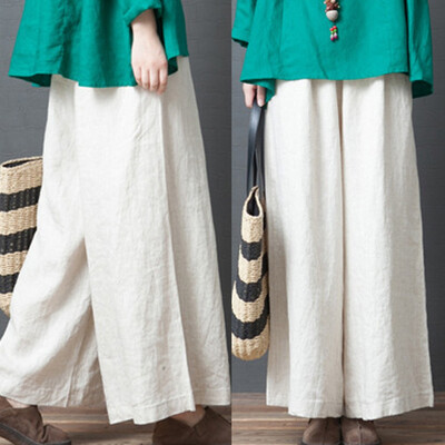 

Tailored Fashion Women Leisure Trousers Loose Pants Pure Color Resilient Long Pants