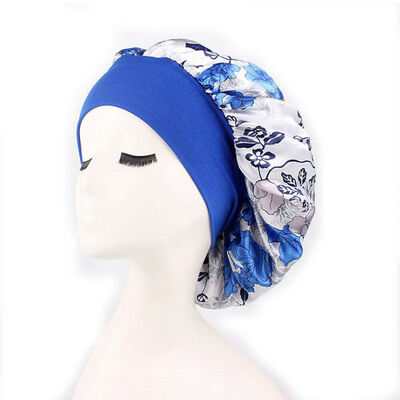 

Silk Night Sleep Cap Hair Bonnet Hat Head Cover Satin Wide Adjust Elastic Band