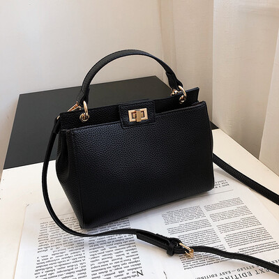 

Qiao Bani 2019 new European&American style fashion street shoot lychee pattern kitten bag hand strap shoulder diagonal trend handbags