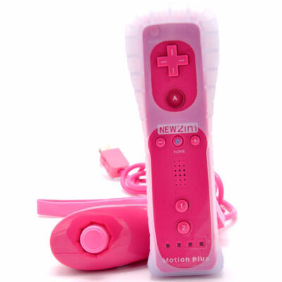 

2in1 Wireless Remote Controller Nunchuk Gamepad Joystick Combo Set With MOTION PLUS For Nintendo WiiWii U With Silico