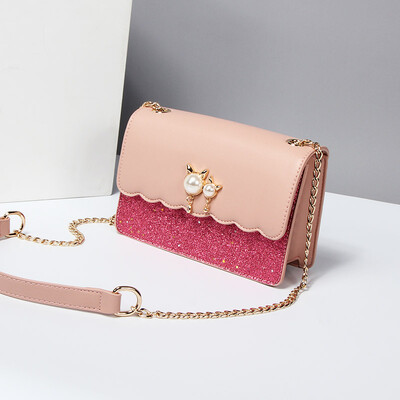 

Summer ins super-hot one-shoulder girl chains fashion Korean version of oblique bags with all kinds of student chains