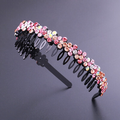 

Beautiful headband with tooth head hoop rhinestone toughness strong hair front clip hair accessories