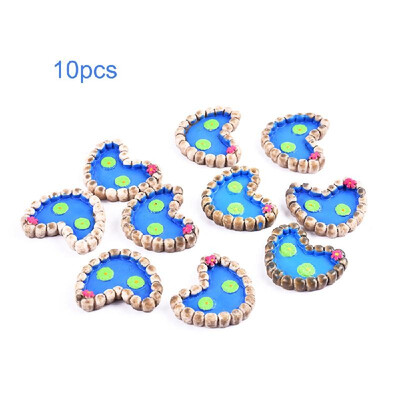 

10pcsset Mini Lotus Pond Fairy Garden Resin DIY Craft Ornaments Miniature Landscape Model Home Decoration Photography Props Child