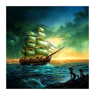 

5D DIY Full Drill Diamond Painting Sailboat Cross Stitch Embroidery Mosaic