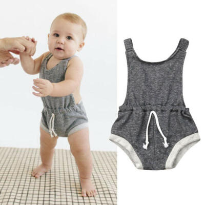 

Infant Kids Baby Boy Girl Suspender Casual Sleeveless Backless Romper Bodysuit