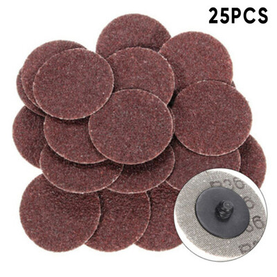 

25 Pcs 2 36 Grit Roll Lock R Type Sanding Disc Pad Abrasive Coarse Polishing