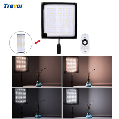 

Travor FL-3030A LED Light 48W CRI90 256 Beads Max4500LM 3200K-5500K Flexible Cloth Roll-up Handheld LED Video Photography Film F