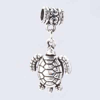 

Tibetan Style Alloy European Dangle Beads Tortoise Antique Silver 36mm Pendant 225x18x45mm Hole 5mm