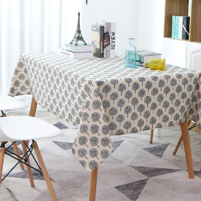 

Tablecloth Rectangle Table Cloth Cotton Linen Wrinkle Free Anti-Fading Tablecloths Washable Dust-Proof Table Cover for Dining Kit
