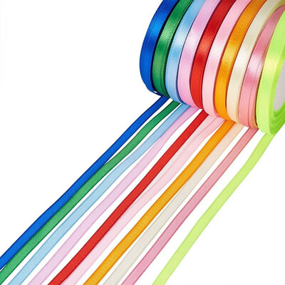 

PH PANDAHALL Assorted Colors Total 250 Yards Fabric Ribbon Silk Satin Ribbons Roll