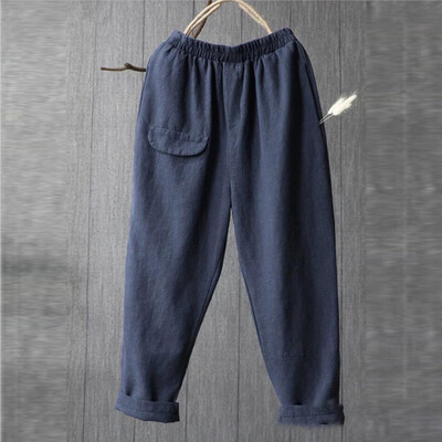 

Tailored Women Pure Color Multi Bag Hallen Wide Legged Loose Pants