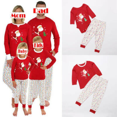 

UK Christmas Family Matching Pyjamas PJS Set Xmas Santa Sleepwear Nightwear Gift