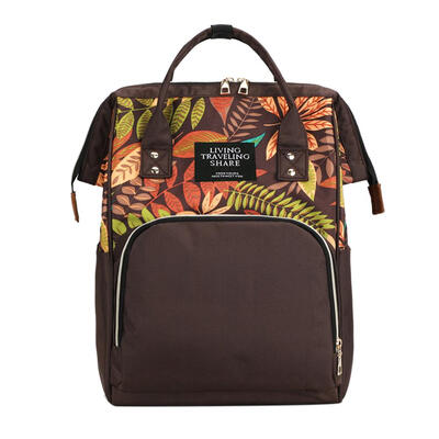 

Big Mummy Maternity Travel Backpacks Plant Print Baby Diaper Shoulder Bags