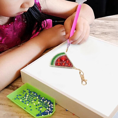 

5pcsset DIY Fruits Full Drill Special Shaped Diamond Painting Keychain