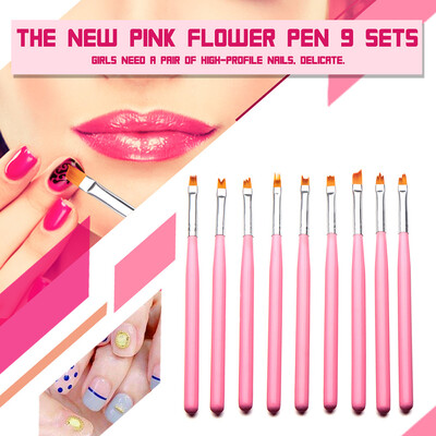 

〖Follure〗9pcs Professional Nail Art Drawing Painting Pen Brush Detailer Liner Brush