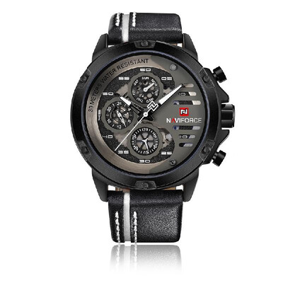 

NAVIFORCE Fashion Casual Quartz Watch 3ATM Water-resistant Men Watches Luminous Genuine Leather Wristwatch Male Relogio Musculino
