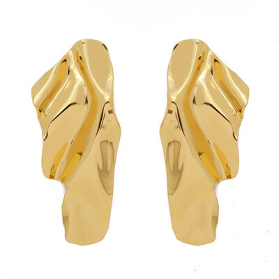 

EK2172 Fashion Brand Gold Large Metallic Geometry Irregular Big Drop Earrings for Women Jewelry 2018 Brincos Female Earring