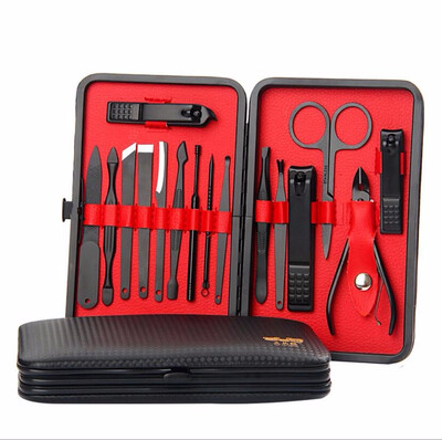 

OLOEY Stone Pattern Case1 set 16pcs Nail Clipper Kit Nail Care Set Pedicure Set Tools Nail clipper