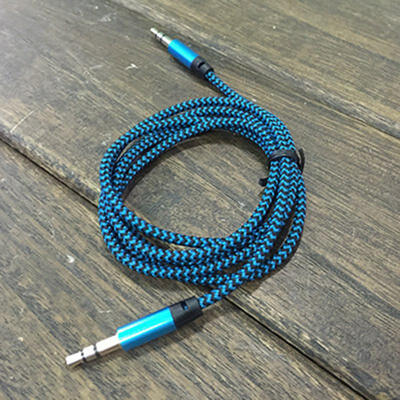 

Color Woven Audio Cable Metal Head 35mm AUX Car Audio Pair Recording Cable