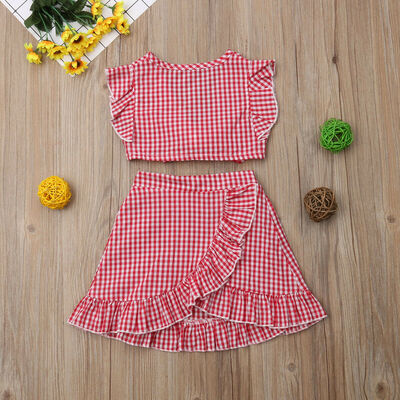 

2PCS Set TopsSkirts Baby Girls Clothes Floral Princess Casusal Dress Outfits