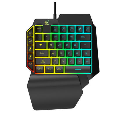 

USB Wired One-Handed Gaming Keyboard Gorgeous Backlight 39 Keys Mini Keypad