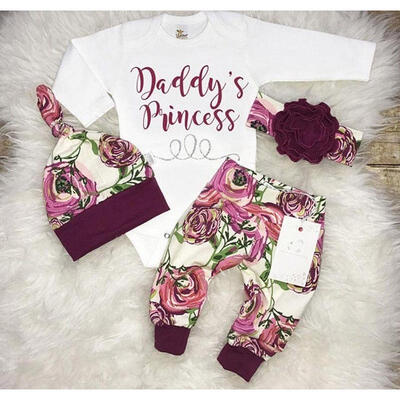 

Newborn Infant Baby Girls Flower Romper Pants Leggings Hat Outfits Set Clothes