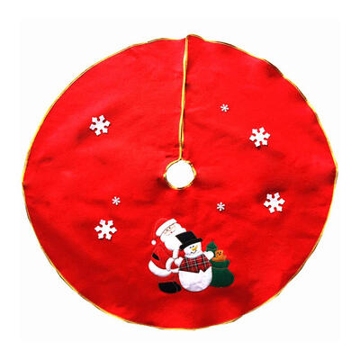 

90cm Embroidered Christmas Tree Skirt Apron Xmas Ornament Home Party Decor