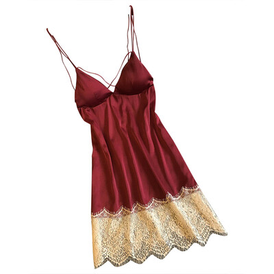 

Toponeto Womens Sexy Satin Lace Patchwork Sling Sleepwear Lingerie Nightdress Underwear