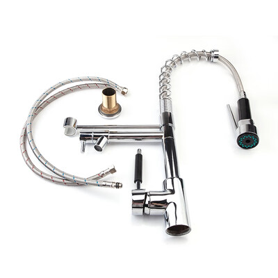 

All Copper Kitchen Spring Double Outlet Faucet Accessories Easy Assembled