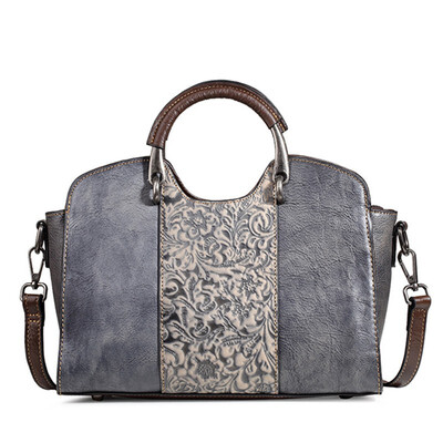 

First layer cowhide embossed female handbag women vintage genuine leather shoulder crossbody bag rub color travel leisure bags