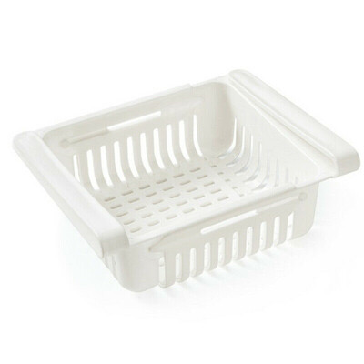 

Retractable Refrigerator Basket Compartment Drainable Drawer Storage