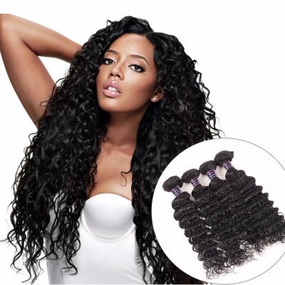 

Peruvian Deep Wave Hair 4 Bundles Human Hair Weave Extension Non Remy Hair Natural Color Can Be Dyed Hair Bundle