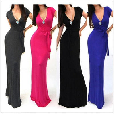 

Sexy Women Summer Boho Long Maxi Evening Party Dress Beach Chiffon Dresses