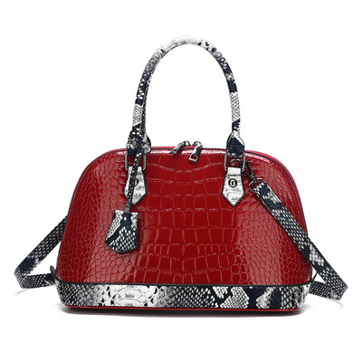 

Portable ladies crocodile pattern shoulder diagonal cross-shell mother bag