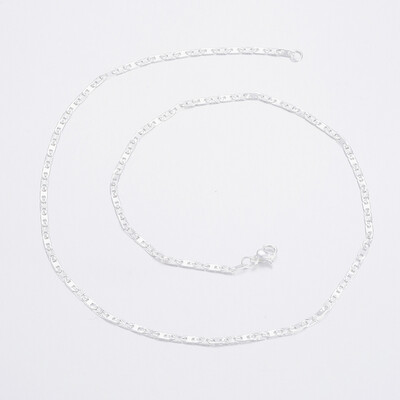

304 Stainless Steel Mariner Link Chain Necklace Making with Lobster Claw Clasps Silver 1732"44cm 2mm